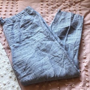 women’s striped linen pants